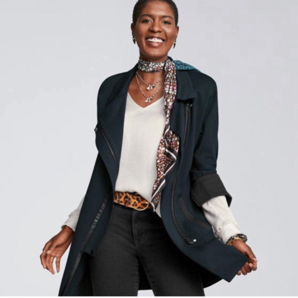 CAbi Renaissance Coat Green Black Small 3725 - Picture 5 of 16